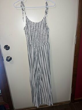 American Eagle Outfitters Blue and White Striped Jumpsuit